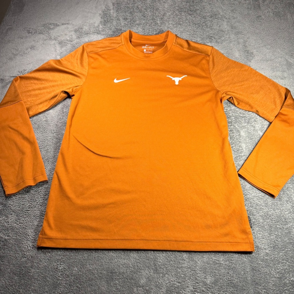 Nike Texas Longhorns Dri-FIT On-Field Long Sleeve Shirt Mens Medium Burnt Orange